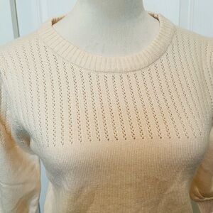 Hem & Thread Cream Crew Neck Sweater